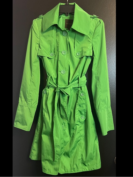 The Limited Jackets & Blazers - The Limited Leaf Green Rain Trench Coat with Belt